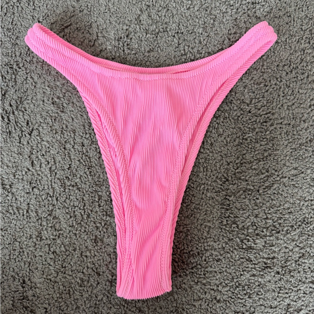 New Kulani Kinis Pink Retro High Waisted Bikini Bottom